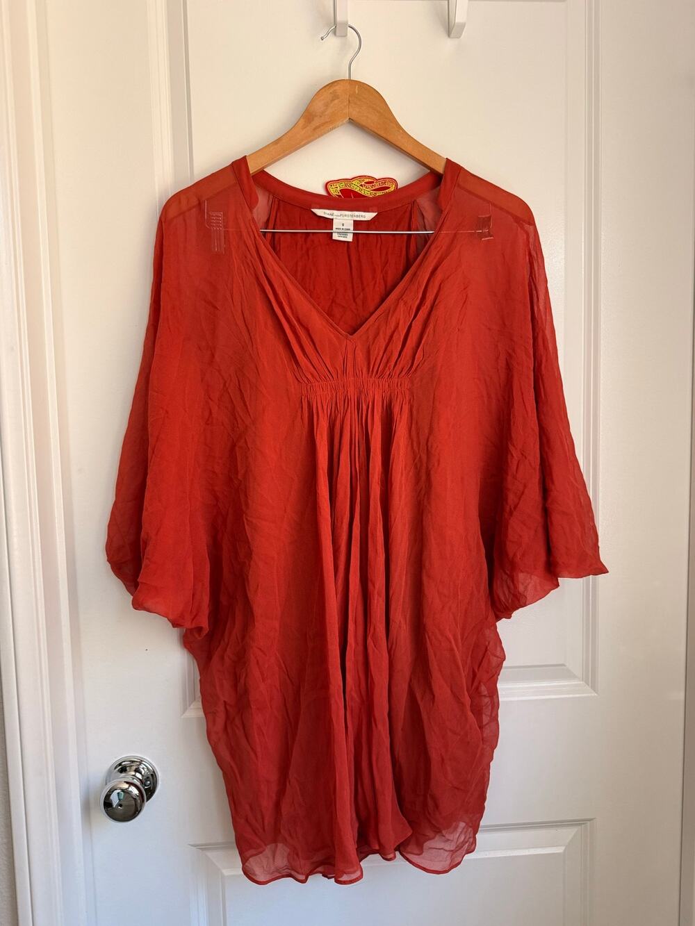 Diane Von Furstenberg 100% Silk Chiffon Fleurette Dress Size 0โ